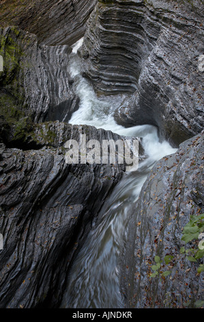 Wasserfälle und Klamm in Watkins Glen State Park Finger Lakes Region Watkins Glen New York Vereinigte Staaten Stockfoto