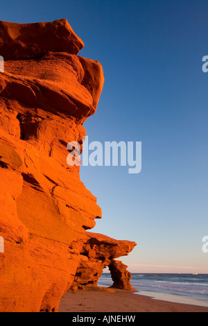 Erodieren Sandsteinfelsen bei Seaview, Prince Edward Island, Canada Stockfoto