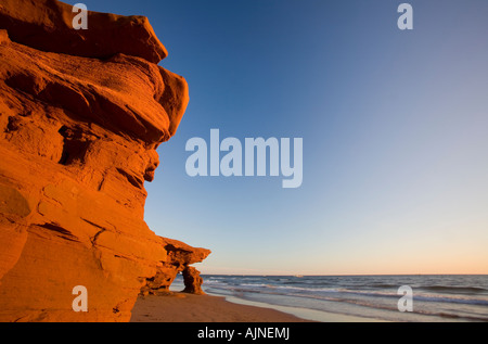 Erodieren Sandsteinfelsen bei Seaview, Prince Edward Island, Canada Stockfoto