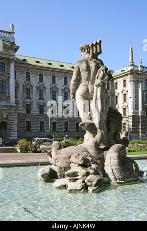 Deutschland Bayern München The verändern botanischen Garten alte Botanische Garten mit Neptun-statue Stockfoto