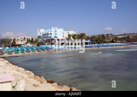 Ein allgemeiner Überblick über das Resort von Ayia Napa abgebildet auf der Insel Zypern Sie können den Strand und Küste sehen. Stockfoto