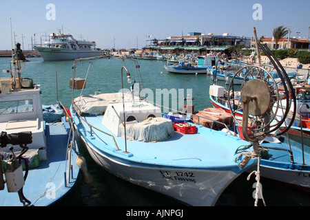 Ayia Napa Hafen Zypern, Boote vertäut im Hafen Stockfoto