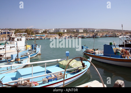 Ayia Napa Hafen Zypern, Boote vertäut im Hafen Stockfoto