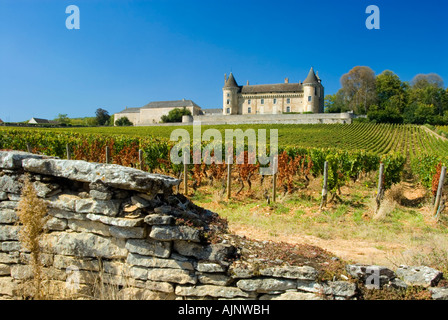 Chateau de Rully mit Weinberg von Antonin Rodet, Rully, Saone-et-Loire, Frankreich. Côte Chalonnaise Stockfoto