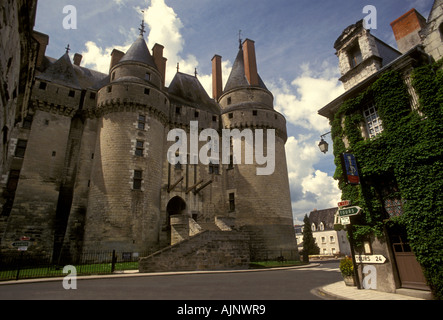 Chateau de Langeais, Langeais chateau, französische Schloss, mittelalterliche Burg, Museum, Stadt von Langeais, Langeais, Tal der Loire, Indre-et-Loire, Frankreich Stockfoto