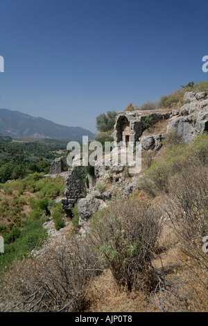 Klippe lykischen Gräber Fethiye Tlos Türkei Stockfoto