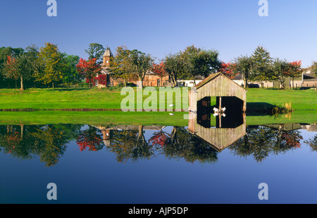 Herbst Dalswinton Loch in der Nähe von Dumfries, wo erste Dampfmaschine der Welt Charlotte Dundas Boot, segelte in 1792 Scotland UK Stockfoto