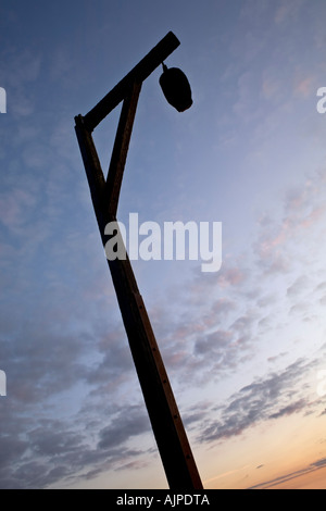 Des Winters Gibbet Galgenberg bei Elsdon Northumberland, England Stockfoto