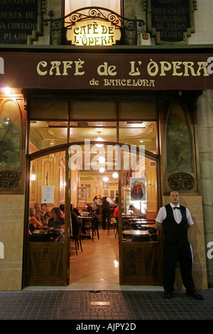 Spanien Barcelona Cafe Opera Ramblas Stockfoto