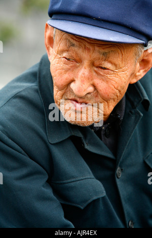 Porträt eines älteren Mannes Peking China Stockfoto