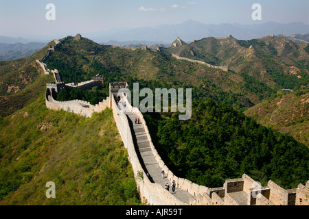 Blick auf die große Mauer bei Jinshanling Peking China Stockfoto