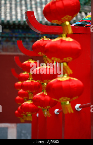 Rote Laternen im Beihai Park Peking China Stockfoto