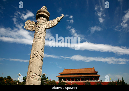 Tor des himmlischen Friedens, die Verbotene Stadt Platz des himmlischen Friedens Peking China Stockfoto