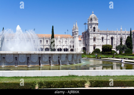 Jerónimos Kloster in Lissabon, Portugal. Klassifiziert als UNESCO-Welterbe steht als das beste Beispiel für die manuelinischen Kunst. Stockfoto