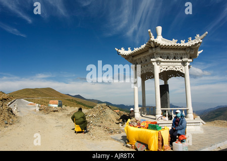 Ein Pavillon am Wutaishan fünf Terrasse Berg eines Chinas heiligen buddhistischen Bergketten Shanxi Provinz China Stockfoto