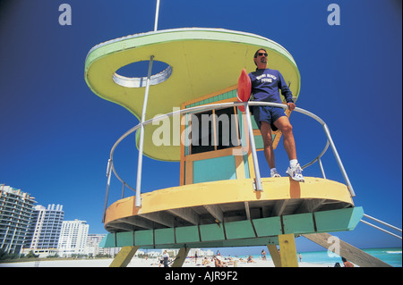 Rettungsschwimmer Miami Beach FL, USA Stockfoto