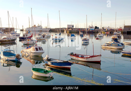 Abend im Hafen von Penzance in Cornwall England UK Stockfoto