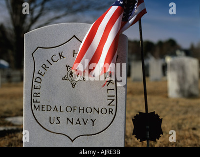 Medal Of Honor Grabstein auf einem Friedhof Friedhof USA Stockfoto