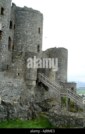 Harlech Castle gebaut 1283 1290 Tremadog Bucht Gwynedd North Wales Vereinigtes Königreich Großbritannien Stockfoto