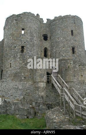 Harlech Castle gebaut 1283 1290 Tremadog Bucht Gwynedd North Wales Vereinigtes Königreich Großbritannien Stockfoto