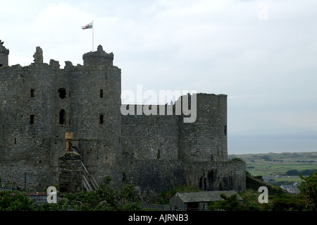 Harlech Castle gebaut 1283 1290 Tremadog Bucht Gwynedd North Wales Vereinigtes Königreich Großbritannien Stockfoto