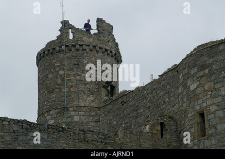 Harlech Castle gebaut 1283 1290 Tremadog Bucht Gwynedd North Wales Vereinigtes Königreich Großbritannien Stockfoto