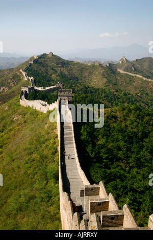 Blick auf die große Mauer bei Jinshanling Peking China Stockfoto