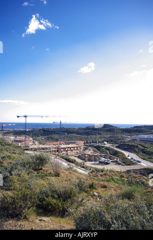 Neubaugebiet gebaut auf natives Heide land Costa Del Sol - Spanien Stockfoto