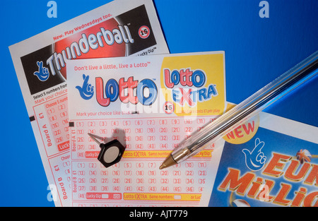 UK National Lottery stick Pin Chance Glück Stockfoto