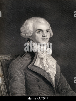 Maximilien Robespierre, 1758 - 1794. Französischer Anwalt und Jakobiner Führer während der Französischen Revolution Stockfoto