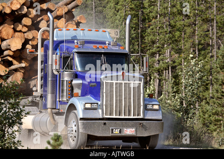 Anmeldung Lkw Staubwolke entlang Highway 40 im südwestlichen Alberta Kanada Stockfoto