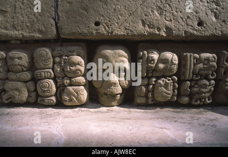 Detail des Tempels 22 Maya-Ruinen von Copán in Honduras-Mittelamerika Stockfoto