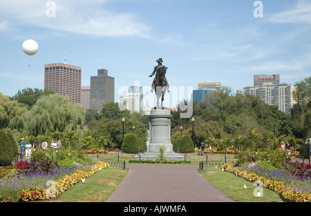 Die Statue von George Washington in der Public Garden in Boston, Massachusetts Stockfoto