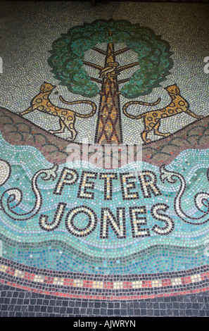 Eingang Mosaik Peter Jones Kaufhaus Chelsea London Stockfoto