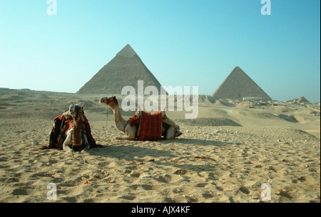 Pyramiden von Gizeh Stockfoto