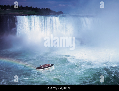 Nord-Amerika. Kanada. Ontario. Niagara-Fälle mit Touristenboot. Stockfoto