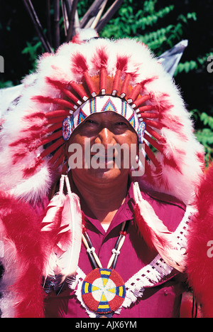 Vereinigte Staaten von Amerika. Native American. Porträt des Chefs. Stockfoto