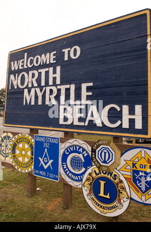 Willkommen in North Myrtle Beach Sign SC USA Stockfoto