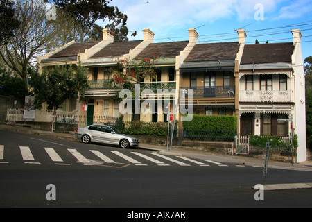 Elegante Reihenhäuser in Paddington Sydney Australia Stockfoto