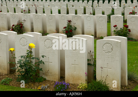 Canadian War Cemetery in Dieppe, Frankreich Stockfoto