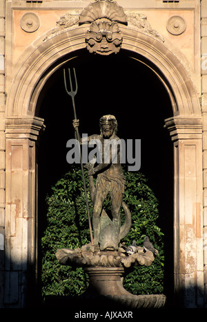 Neptun-Brunnen in der Nähe von Templo del Sagrado Corazon de Jesus in Queretaro, Mexiko Stockfoto