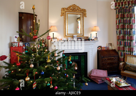Weihnachten im Wohnzimmer Stockfoto