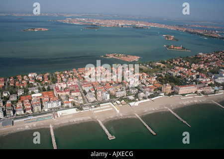 Luftaufnahme von Venedig Lido, Italien Stockfoto