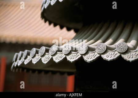 Asien, China, Peking. Verbotene Stadt, Dach-Detail. Stockfoto