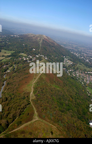 Blick nach Norden entlang Malvern Hills Worcestershire UK wie aus der Luft gesehen Stockfoto