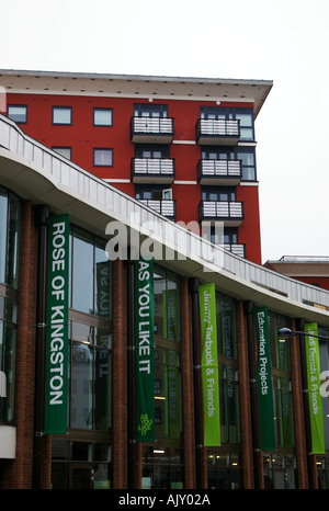 Kingston upon Thames Rose Theatre und Charta Quay Stockfoto