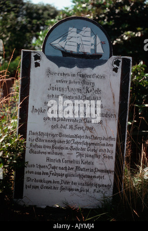 Grabstein des Kapitäns / Kapitaensgrabstein Stockfoto