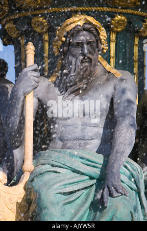 Paris Frankreich Fontaine des Mers Nahaufnahme Brunnen Stockfoto