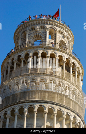 Der schiefe Turm von Pisa (Italienisch: Torre Pendente di Pisa) Italien. Stockfoto