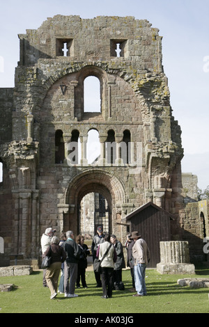 Großbritannien England Northumberland Heritage Coastline, Holy Island, Lindisfarne, Berwick upon Tweed, Priorat von Lindisfarne, gegründet 635 n. Chr., Ruinen, alt, Christentum, U Stockfoto